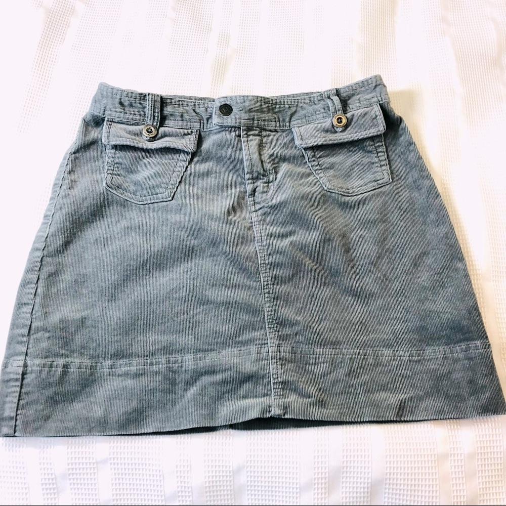 Patagonia Corduroy Skirt Womens Size 6 Light‎ Grey Organic Cotton Preppy Earthy